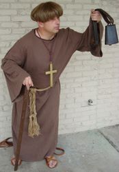 monk with cowbell